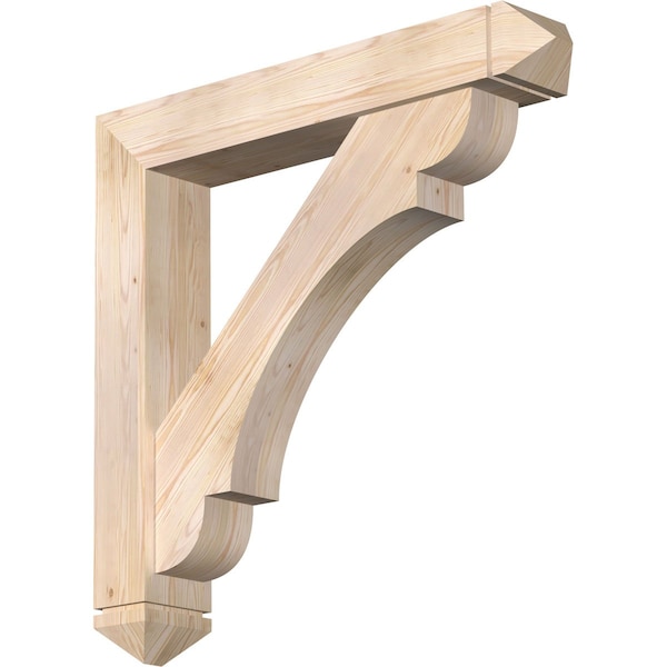 Ekena Millwork Olympic Arts and Crafts Smooth Bracket w/ Offset Brace, Douglas Fir, 7 1/2"W x 44"D x 44"H BKT0806X44X44OLY03SDF - main